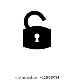 Lock icon. Padlock sign. Unlock. Vector illustration. Flat design. 
