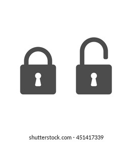 Lock icon, padlock silhouette