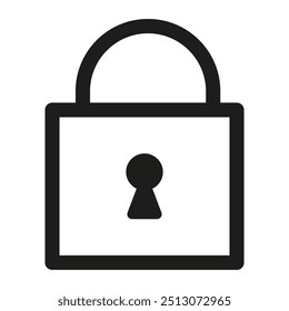 Lock icon. Padlock symbol. Security keyhole graphic. Vector illustration.