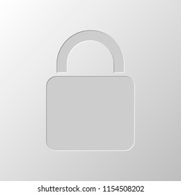 lock icon. Paper design. Cutted symbol. Pitted style