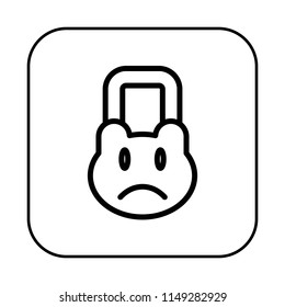Lock Icon. Password Protected concept. Editable stroke flat icons. Simple thin line art logo. Web app button with black outline. Vector illustration. 