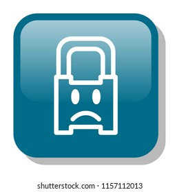 Lock Icon. Password Protected concept. Editable stroke flat icons. Colorful glossy gradient button with simple thin line. Vector illustration. 