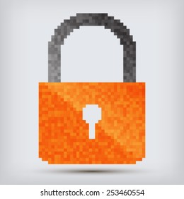 Lock Icon. Pixel Art Style