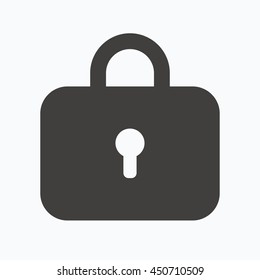 Lock icon. Privacy locker sign. Closed access symbol. Gray flat web icon on white background. Vector