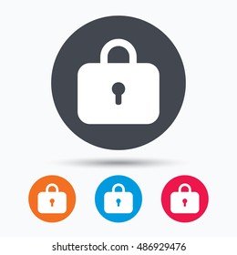 Lock icon. Privacy locker sign.