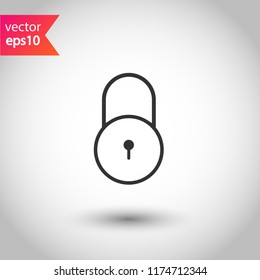 Lock icon. Private lock vector sign. EPS 10 flat symbol