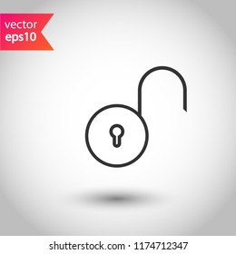 Lock icon. Private lock vector sign. EPS 10 flat symbol
