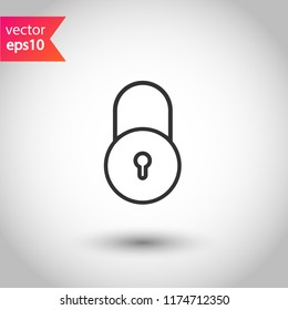 Lock icon. Private lock vector sign. EPS 10 flat symbol