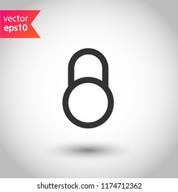 Lock icon. Private lock vector sign. EPS 10 flat symbol