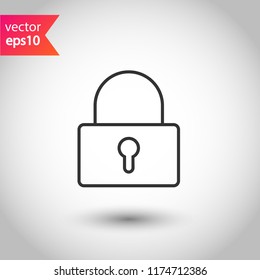 Lock icon. Private lock vector sign. EPS 10 flat symbol