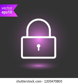Lock icon. Private lock vector sign. EPS 10 flat symbol