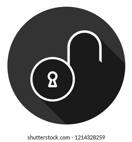 Lock icon. Private lock vector sign. Open close lock icon. EPS 10 flat symbol. Gray icon with shadow