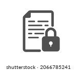 Lock icon. Protected document sign. Padlock file symbol. Classic flat style. Quality design element. Simple lock icon. Vector