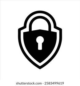 Lock icon Protection secure vector sign. Security and privacy symbol. Shield Data Security Line Icons Editable Stroke Shield Data Security icon isolated illustration.