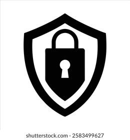 Lock icon Protection secure vector sign. Security and privacy symbol. Shield Data Security Line Icons Editable Stroke Shield Data Security icon isolated illustration.