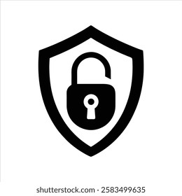 Lock icon Protection secure vector sign. Security and privacy symbol. Shield Data Security Line Icons Editable Stroke Shield Data Security icon isolated illustration.