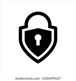 Lock icon Protection secure vector sign. Security and privacy symbol. Shield Data Security Line Icons Editable Stroke Shield Data Security icon isolated illustration.