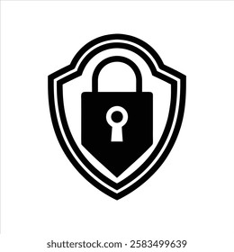 Lock icon Protection secure vector sign. Security and privacy symbol. Shield Data Security Line Icons Editable Stroke Shield Data Security icon isolated illustration.