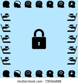Lock icon, protection vector illustration