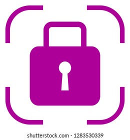 Lock icon in purple focus. White background
