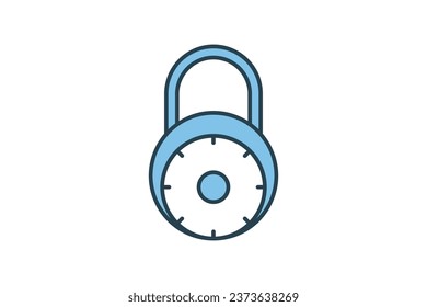 Lock Icon. Icon related to Identity. Suitable for web site design, app, UI, user interfaces. Flat line icon style. Simple vector design editable