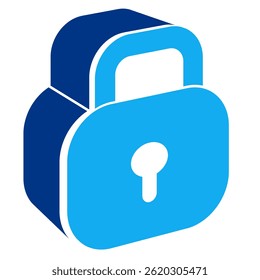 Icono de bloqueo representado por el icono de bloqueo simple Estilo de doble tono.
