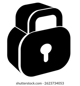 Lock icon represented by Simple Lock icon Black Filled style.
