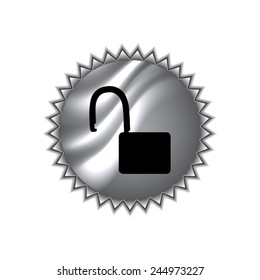 lock icon with round sticker