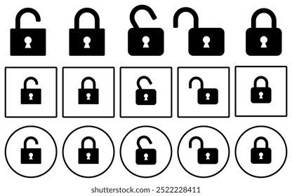 Bloquear ícone segurança segurança salvar segredo confidencial botões privados da Web coleção proteção senha criptografia proteção privacidade computador chave símbolo de ciber sinal