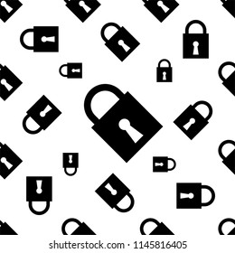 Lock Icon Seamless Pattern Vector Art Illustration