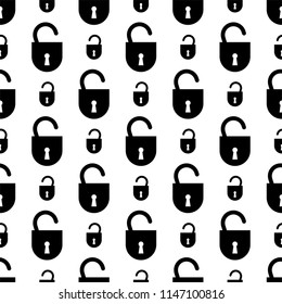 Lock Icon Seamless Pattern Vector Art Illustration