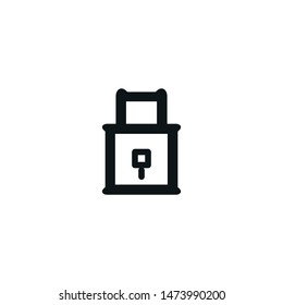 Lock icon. Secure isolated button