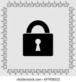 Lock icon, secure vector illustration