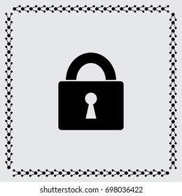 Lock icon, secure vector illustration