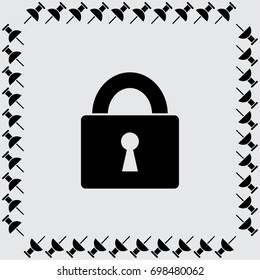Lock icon, secure vector illustration