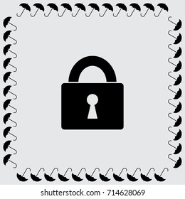 Lock icon, secure vector illustration
