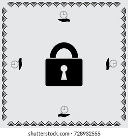 Lock icon, secure vector illustration