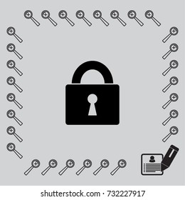 Lock icon, secure vector illustration