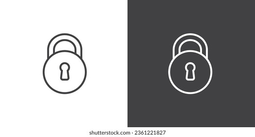 Lock icon. Securitty padlock vector icon. Classic padlock symbol of device security. Privacy symbol vector stock illustration.