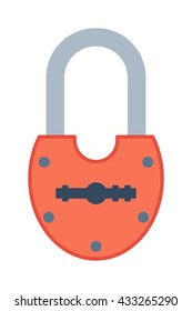 Lock icon and security padlock protection lock
