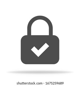  Icono de bloqueo. Seguridad y protección con sombra. Vector EPS 10