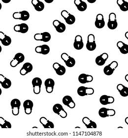 Lock Icon, Security Lock Seamless Pattern Vector Art Illustration