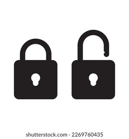 Lock icon , security symbol isolated vector illustration on white background.
