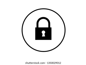 Lock icon and security symbol on white background 