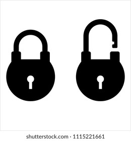 Lock Icon, Security Lock Vector Art Illustration