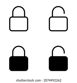 Lock icon set for apps and web sites