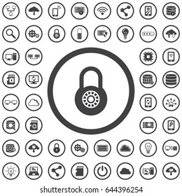 Lock icon. Set con technology icons