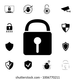 Lock icon. Set of cybersecurity icons. Signs, outline symbols collection, simple icons for websites, web design, mobile app, info graphics on white background