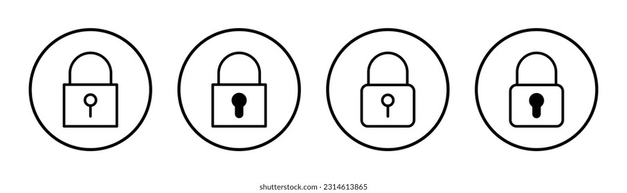 Lock icon set illustration. Padlock sign and symbol. Encryption icon. Security symbol