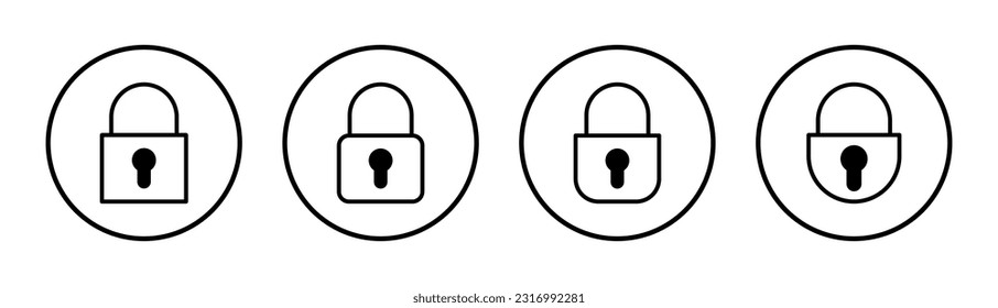 Lock icon set illustration. Padlock sign and symbol. Encryption icon. Security symbol